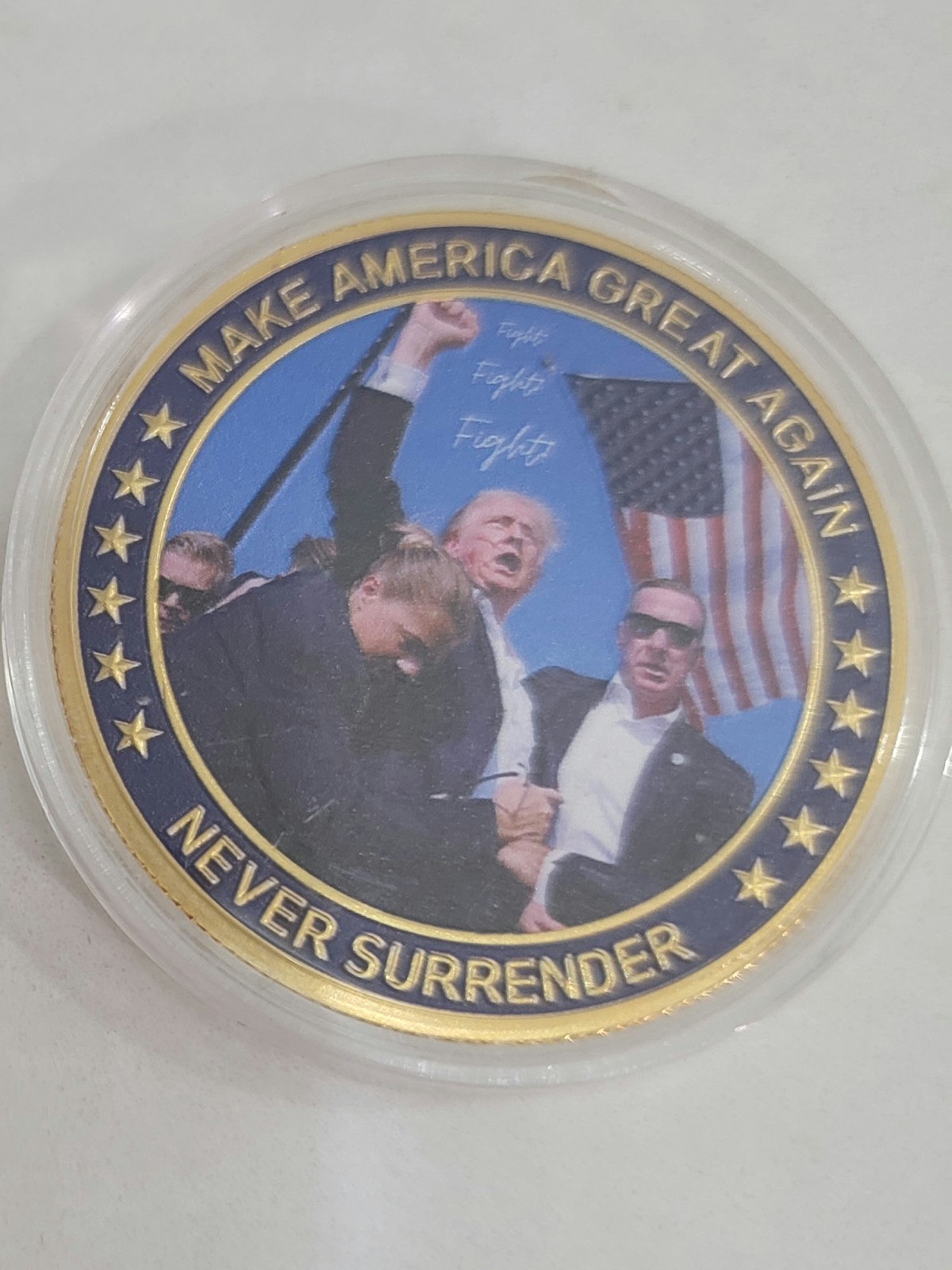 USA President Donald Trump Fight Shooting Assassination Coin