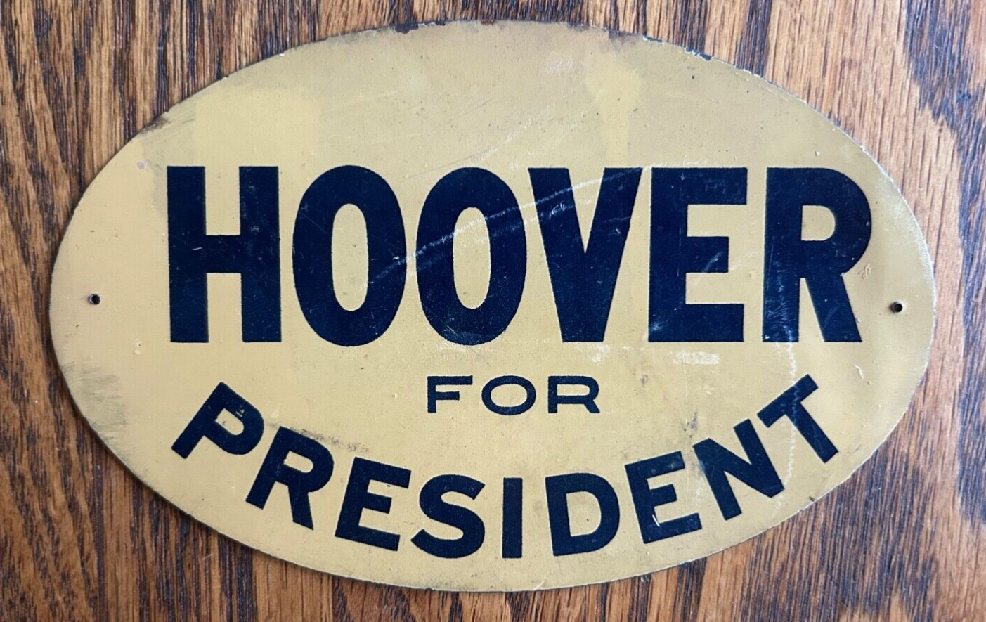 Vintage 1928 Hoover for President Metal Campaign Sign – Rare Political Sign