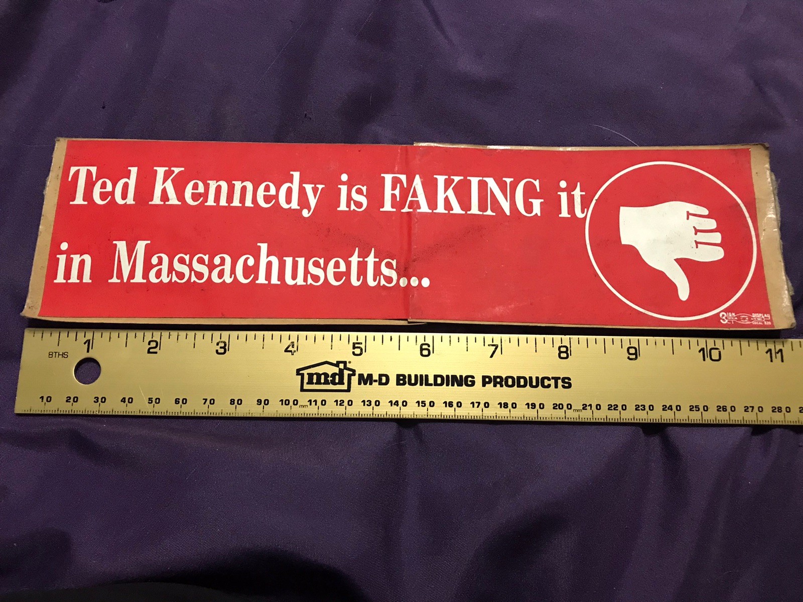 Vintage Ted Kennedy is FAKING it In Massachusetts Bumper Sticker