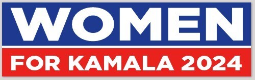 Women For Kamala Harris 2024 Tim Walz For President 3×10 Bumper Sticker