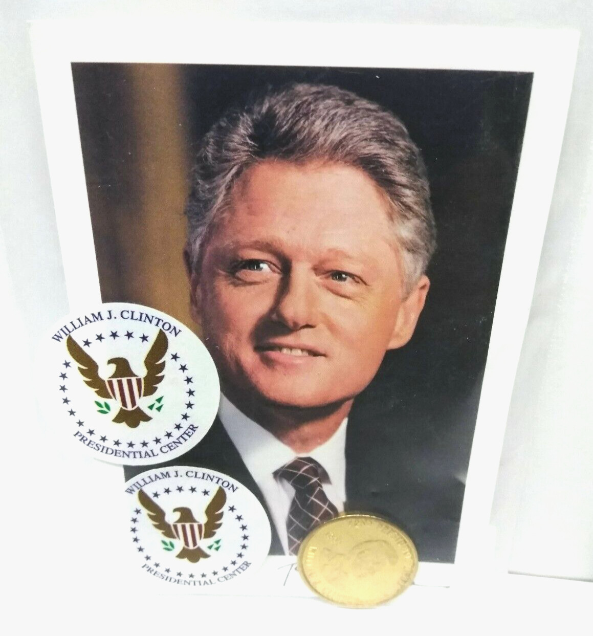 Bill Clinton Presidential Commemorative Coin 1993 w/ Info Card Presidential Seal
