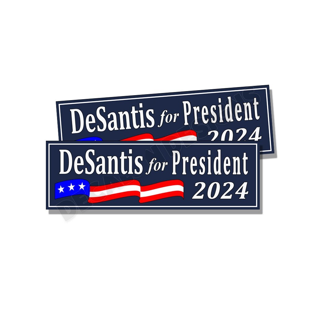 DeSantis For President – Stickers Decals – Made In the USA – Blue – 9×3 20 Pack