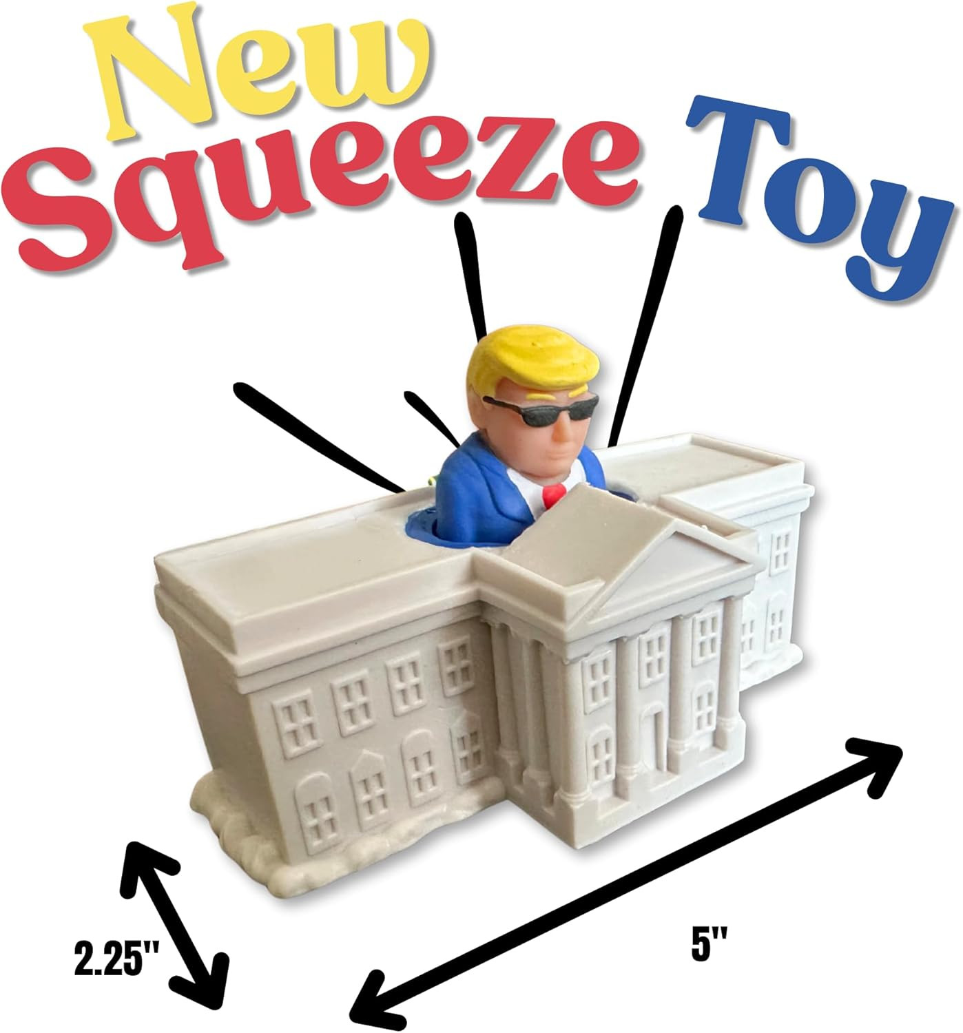 Donald Trump Pop-Up White House Squeeze Toy – Funny Trump Gift for Secret Santa,