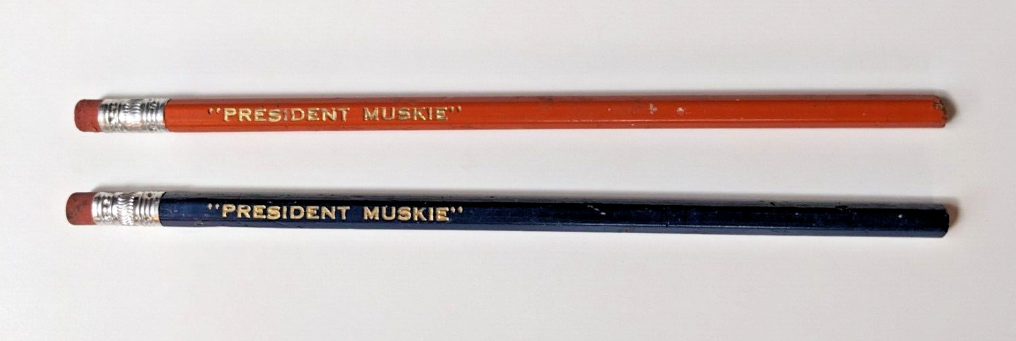 Vintage “President Muskie” Campaign Pencils Unused Political Ephemera 1968 / 72