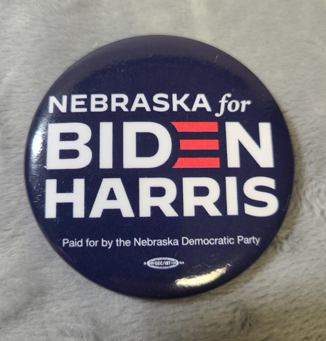 Joe Biden 2024 Official Campaign Button Nebraska For Biden Rare Nebraska 2.25″