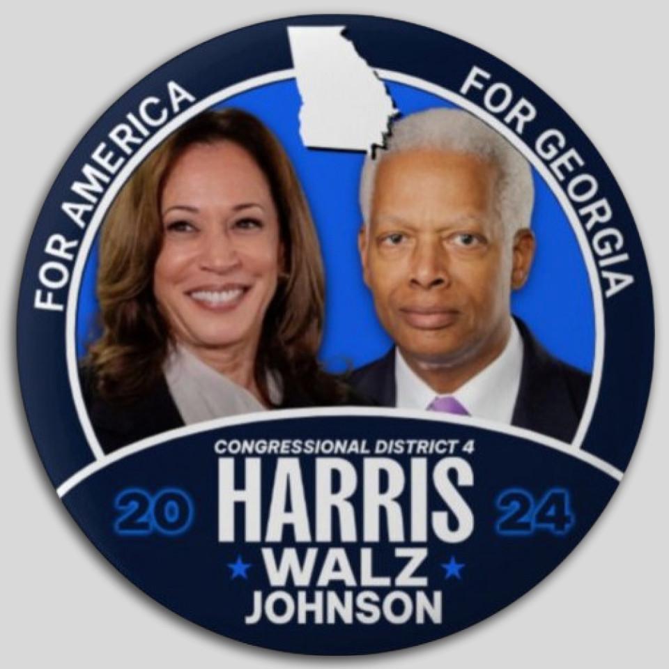 Kamala Harris Hank Johnson Congress Pin Button Jugate Georgia Democrat President