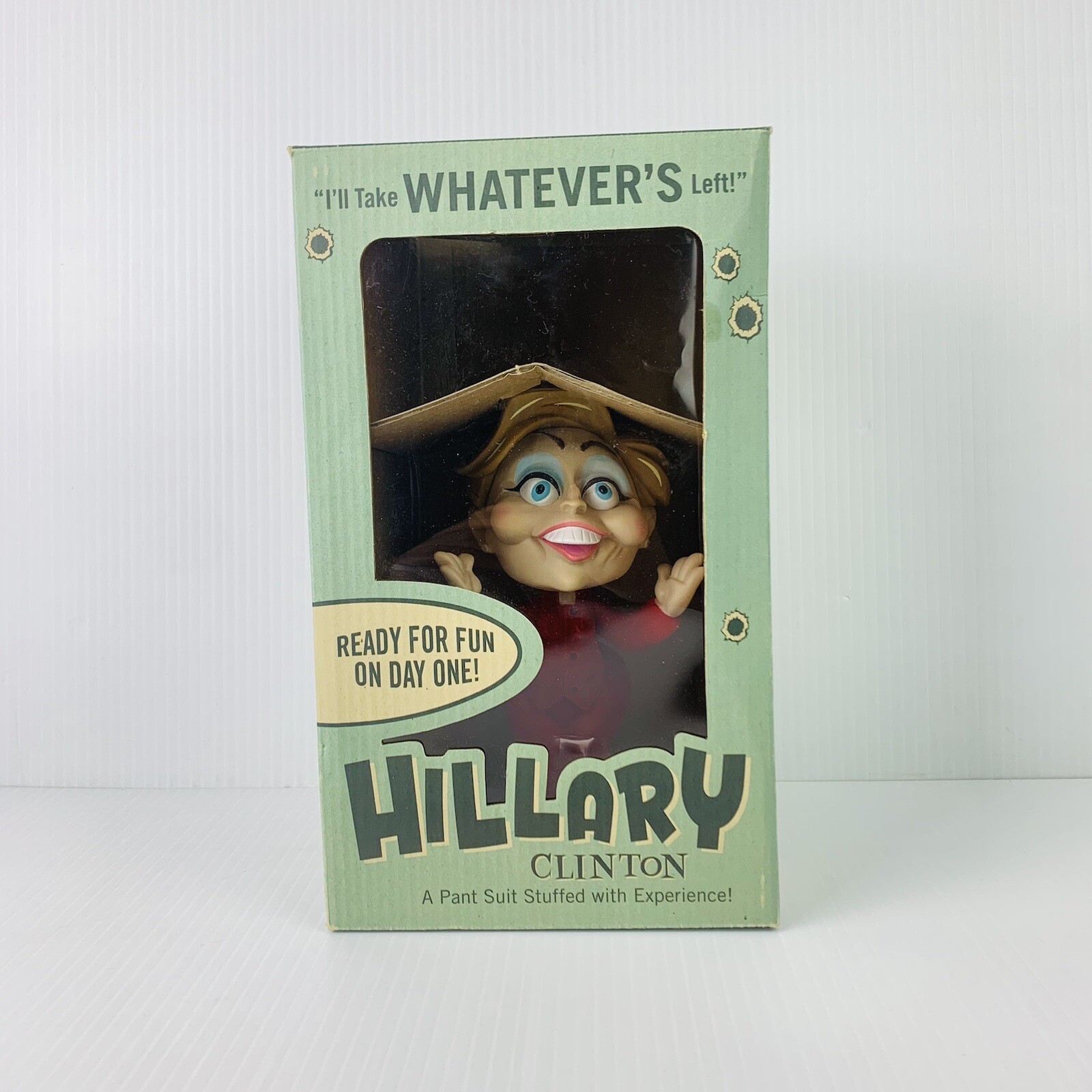 NIB 2008 Hillary Clinton 8″ Inch Political Vinyl Toy Figure Doll Reel FX Spumco