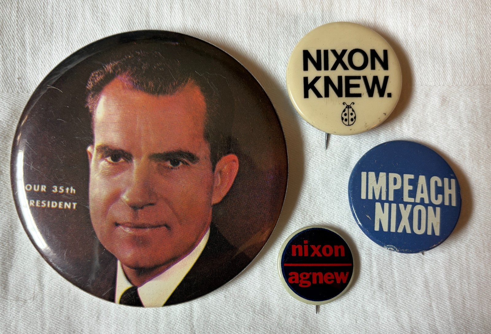VINTAGE Collection of Four PRESIDENT RICHARD NIXON Pins