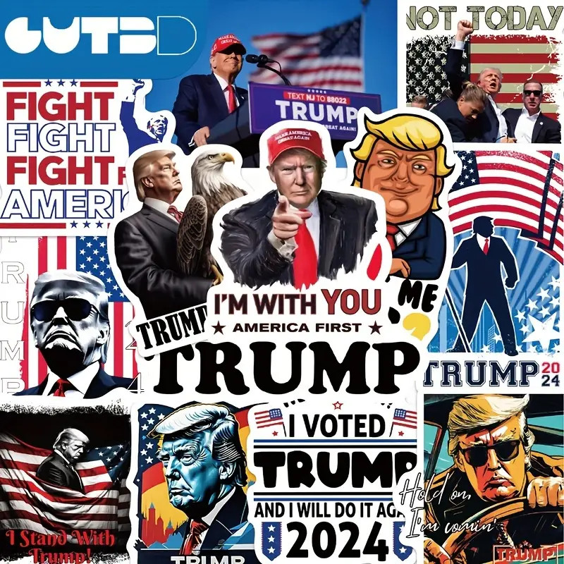 50 PCS Trump Campaign 2024 Stickers Waterproof Decals Laptop Luggage Lockers Car