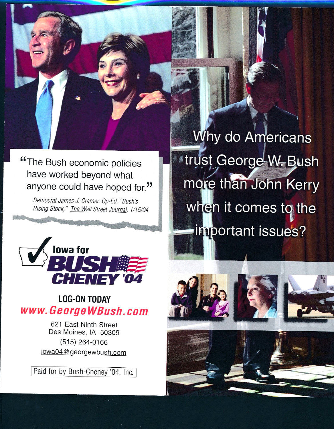 2004 George Bush for President Iowa brochure IA #154