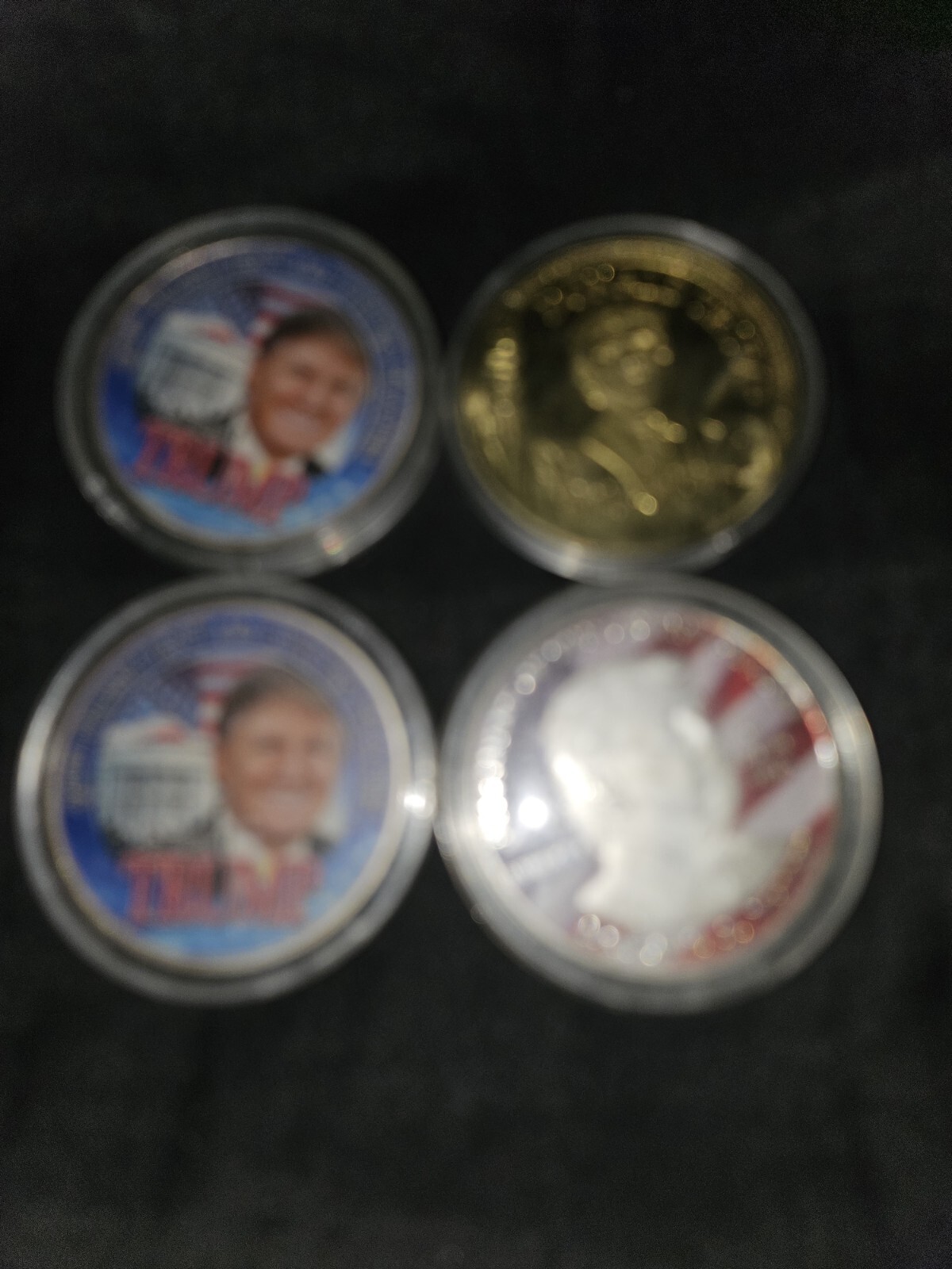 Lot Of 4 Trump Take America Back 1 oz Memorabilia Coin BRASS Gold Plated Bin#92