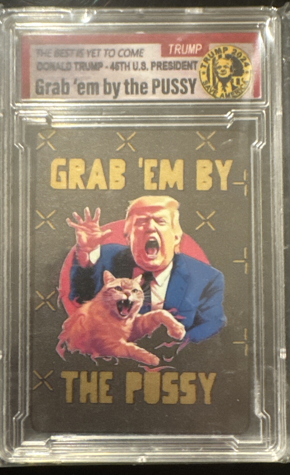 RARE! Donald Trump “Grab Em By The P*ssy” #015/205 Black Version Metal Card!