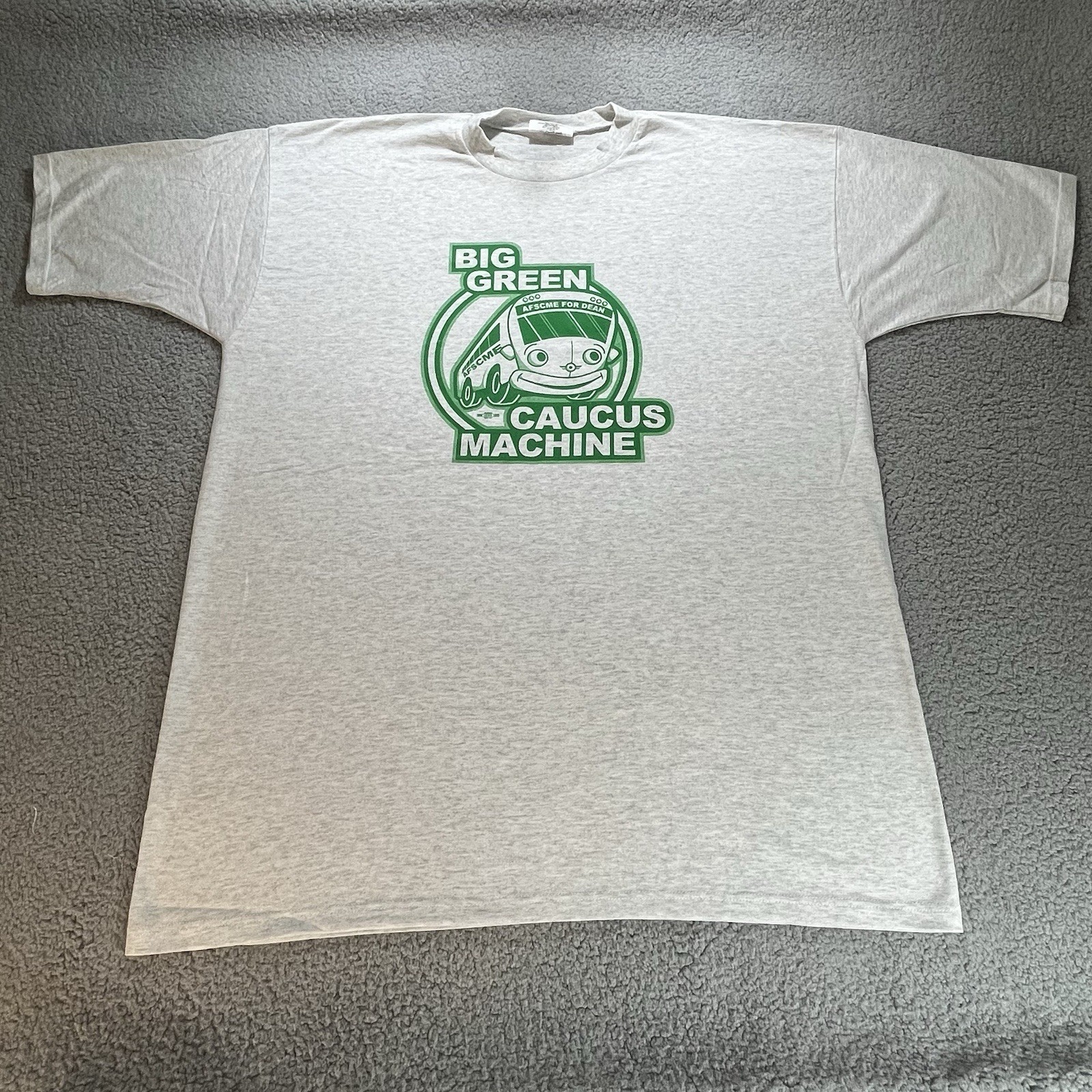 AFSCME For Dean Big Green Caucus Machine Presidential Campaign T Shirt XXL NEW