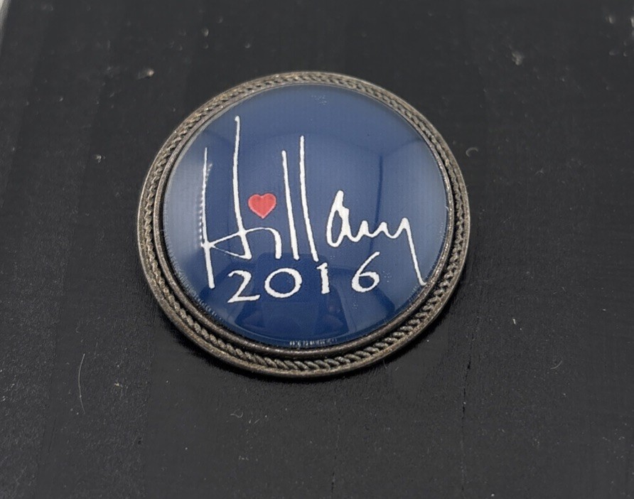 Hillary 2016 Button Handmade Jewelry By Sandra Russell Metairie, LA With Box New