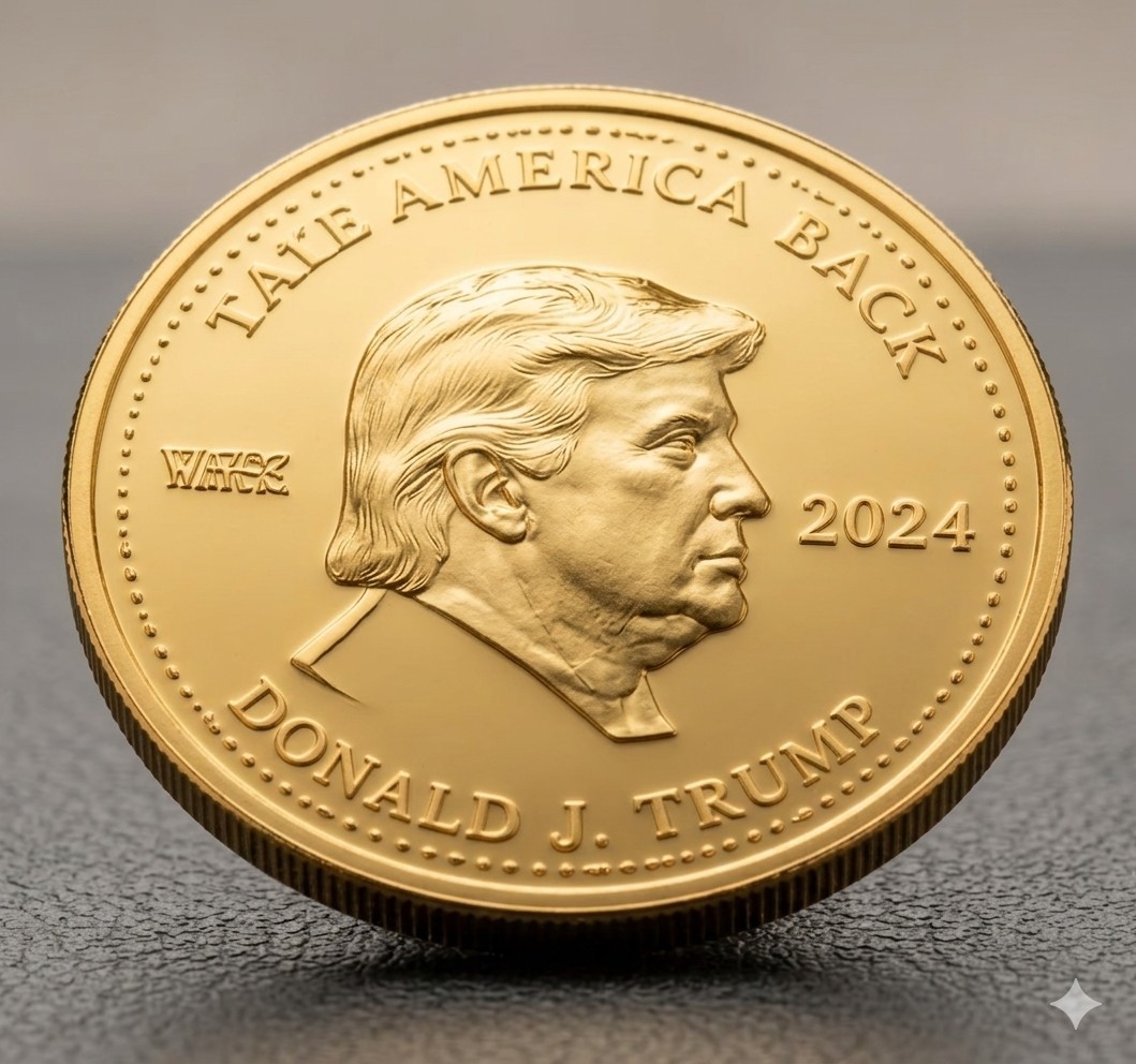 Trump 2024 Presidential Commemorative Coin Gold Plated Collectible Gift MAGA New