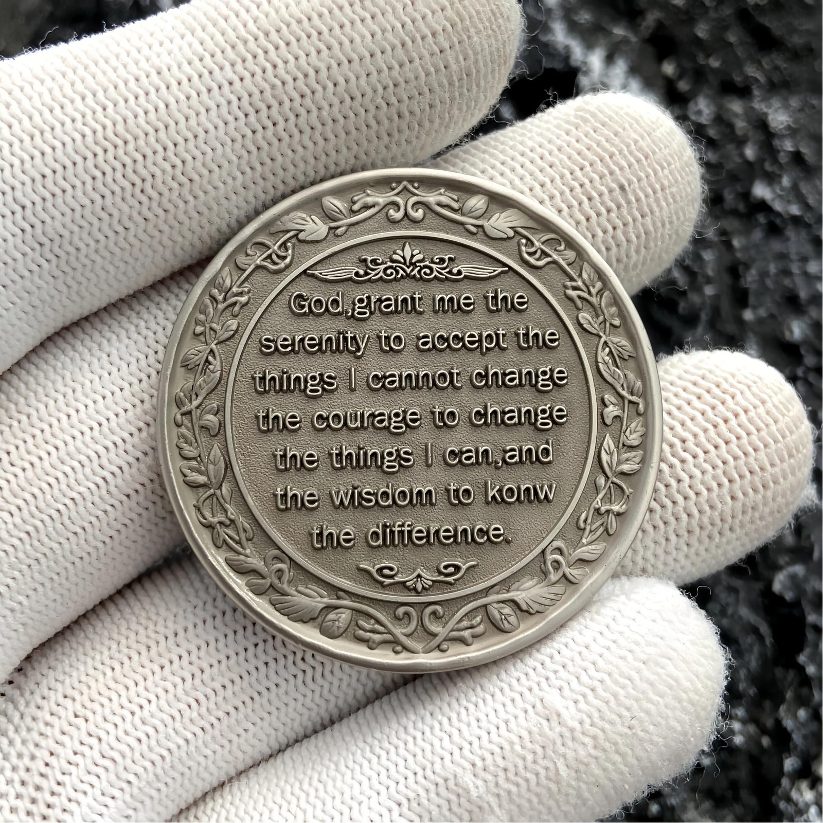 Strength in The Storm Sobriety Recovery Coin – AA Medallion with Serenity Pra…