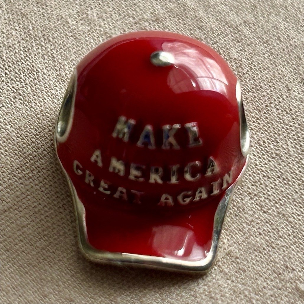 Make America Great Again Red Hat-Cap Silver 925 Charm For Bracelet