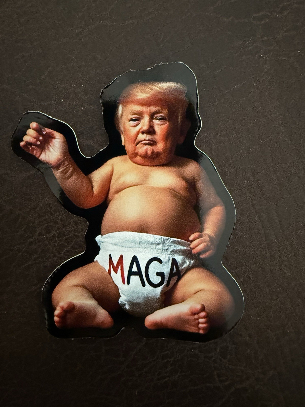 Trump In Diaper Sticker 3in X 2in