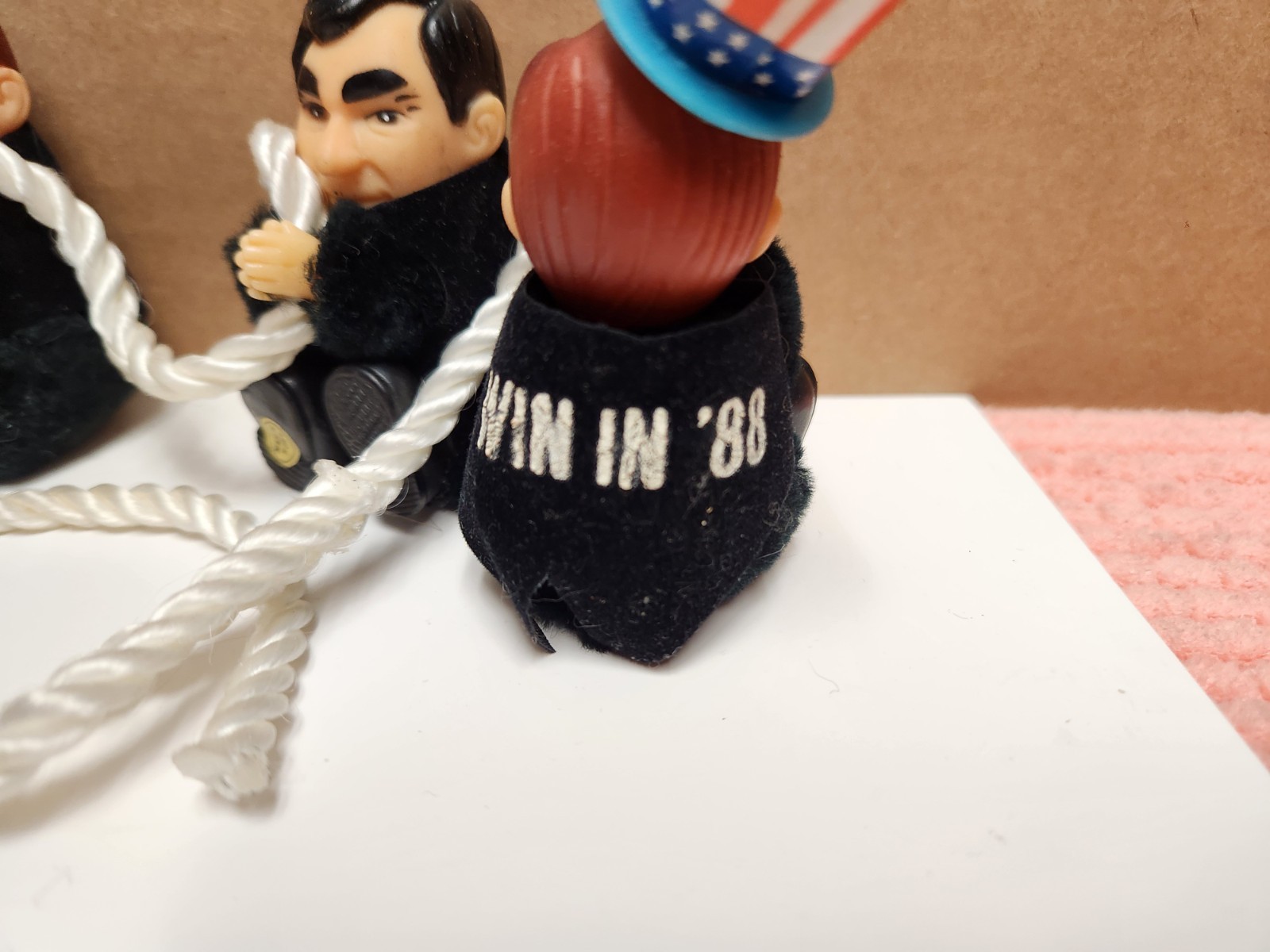 1988 George Bush & Michael Dukakis Clip-On Huggers Set Of 4 Political Souvenir