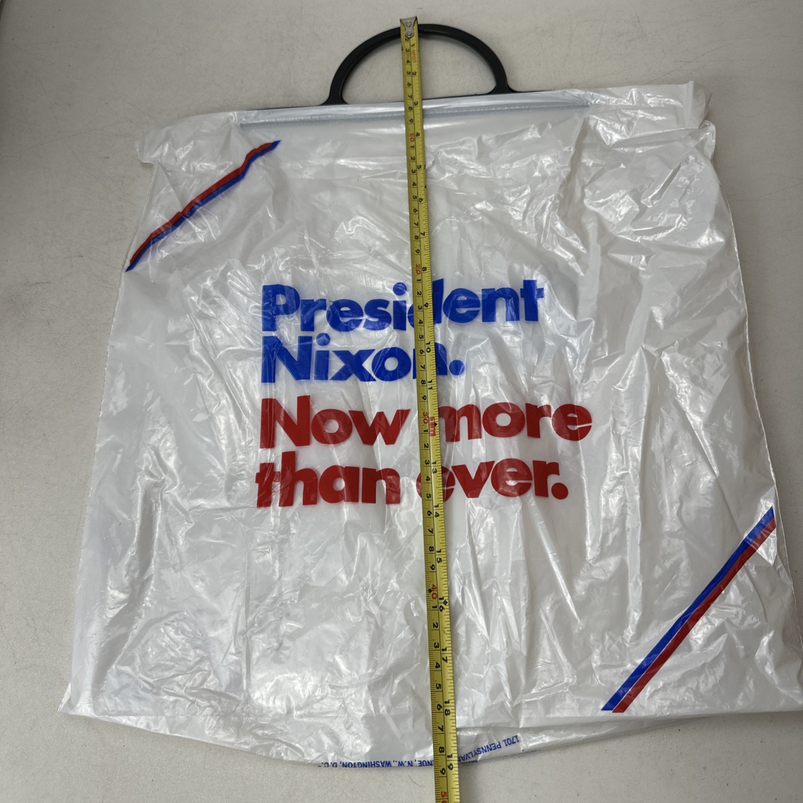 1972 President Nixon Campaign Now More Than Ever Plastic Tote Bag w/ Handle