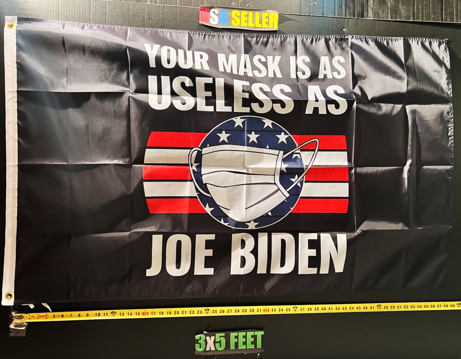 Donald Trump Flag FREE USA SHIP Worthless Mask Republican Desantis USA Sign 3×5′