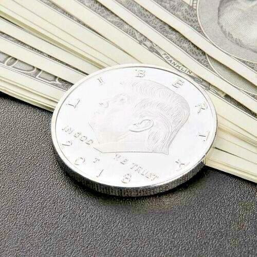 Brand New Uncirculated Silver Plated Trump 2018 Coin, Trump Coin, Silver Trump