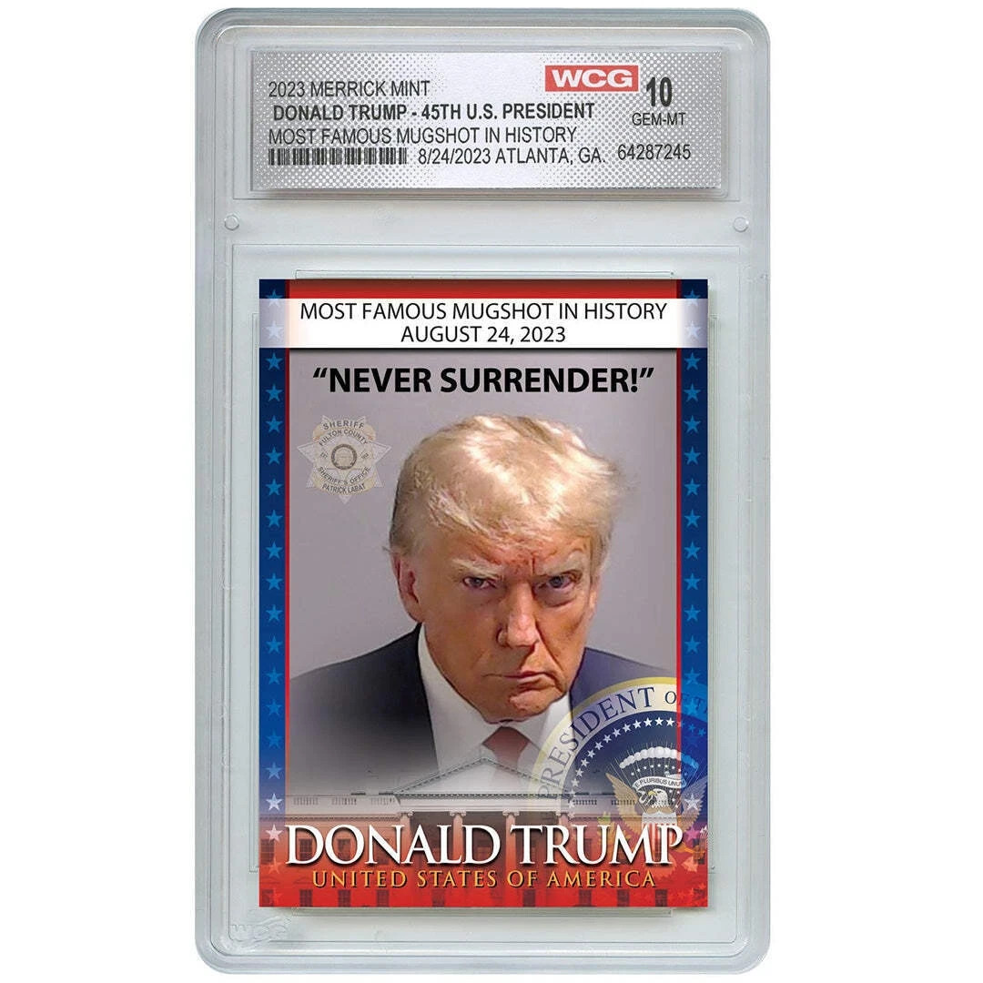 Trump Mugshot Collector Trading Card – Graded Gem Mint 10