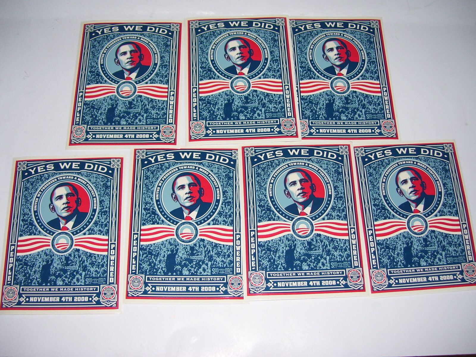Nw Political President Obama YES WE DID IT 2008 Sticker – Lot of 7