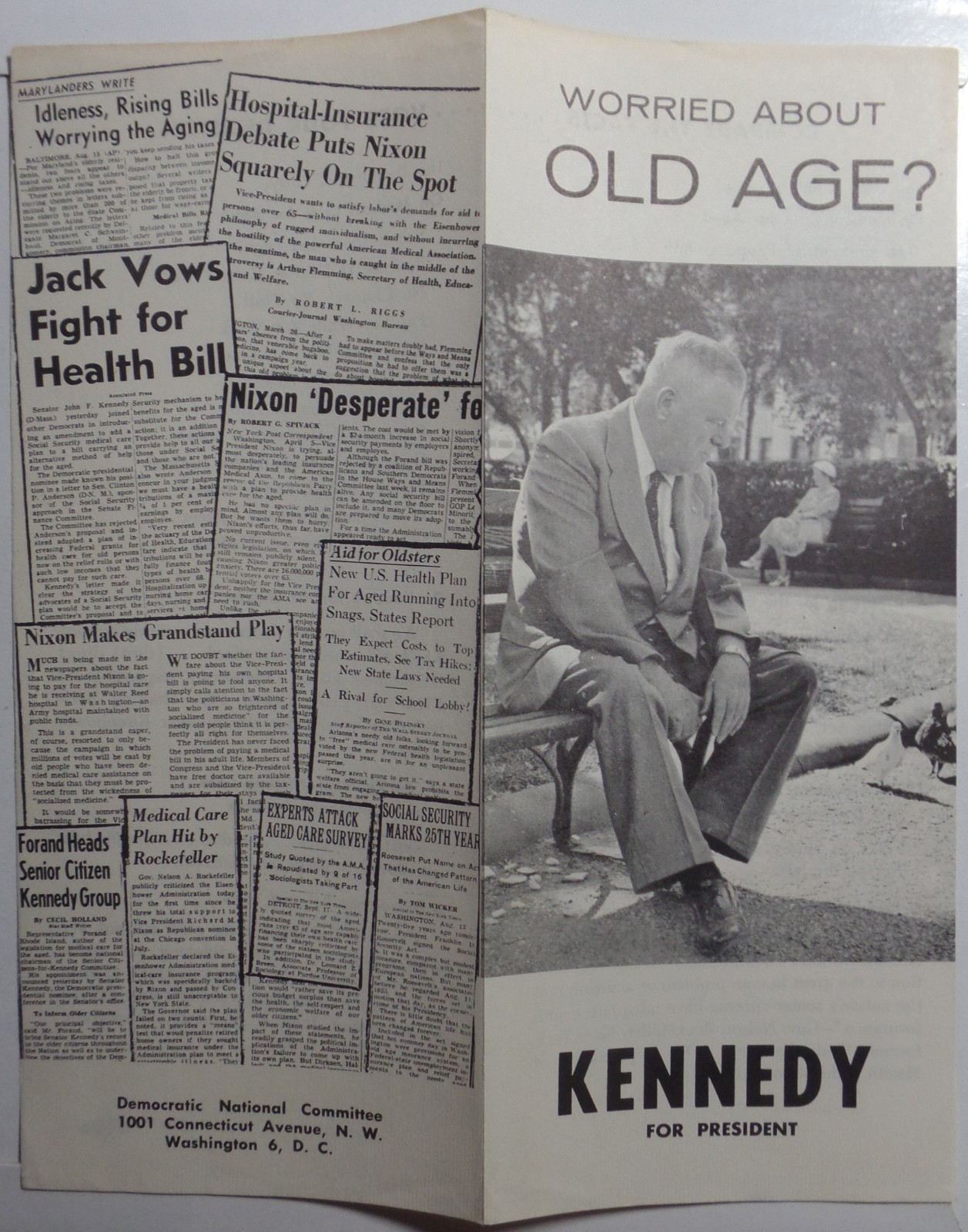 1960 John Kennedy Presidential Campaign Pamphlet Targeting Senior Citizens