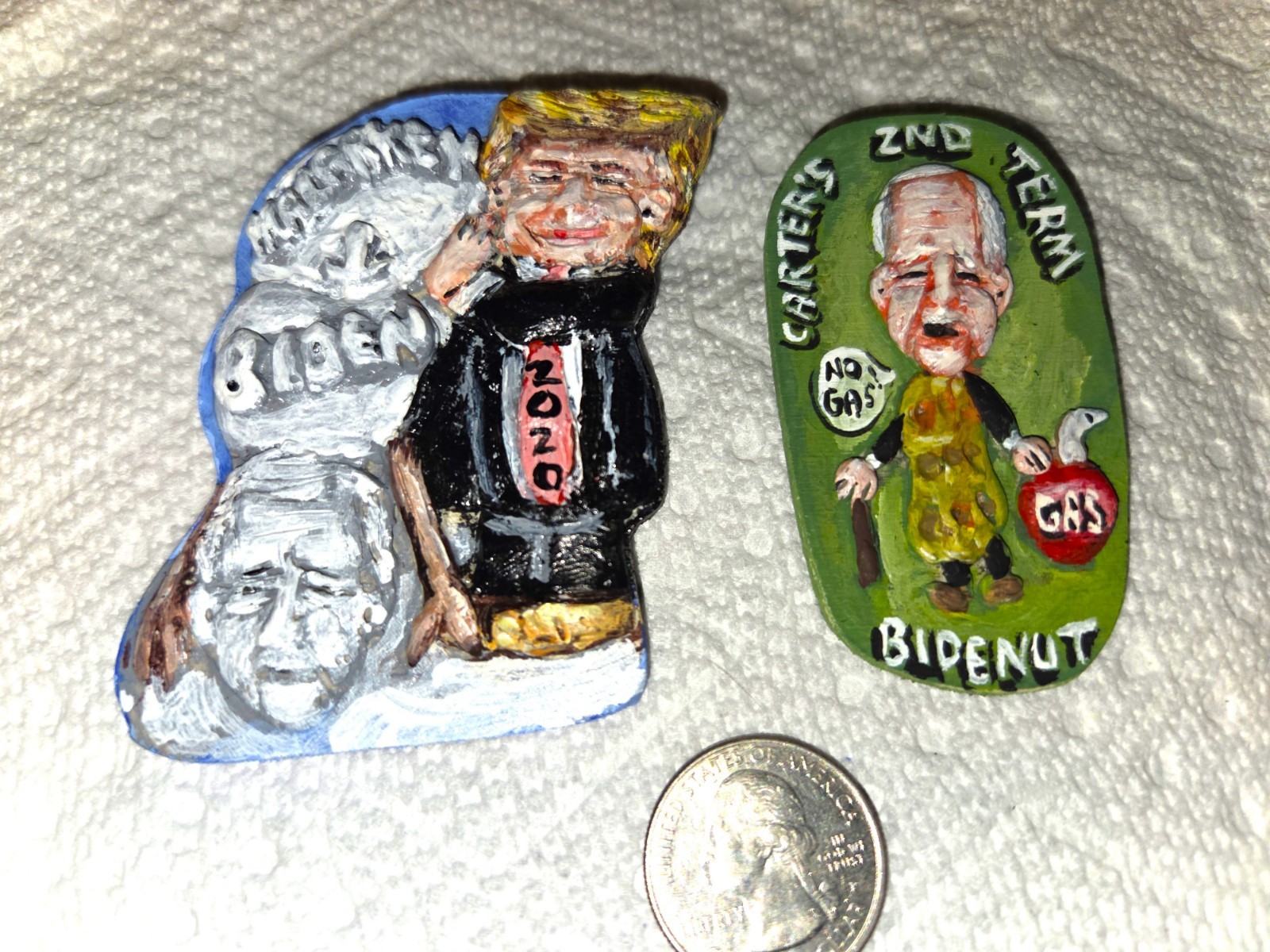2 – Biden 2020 Political Pins Folk Art – Artist Alan Ferster – New
