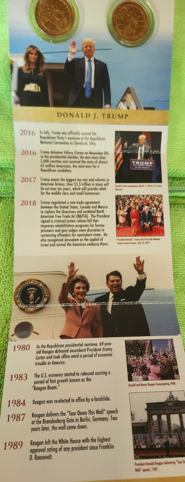 💥Donald Trump & Ronald Reagan Collectable COIN SET🔥Ridiculously Rare!🔥