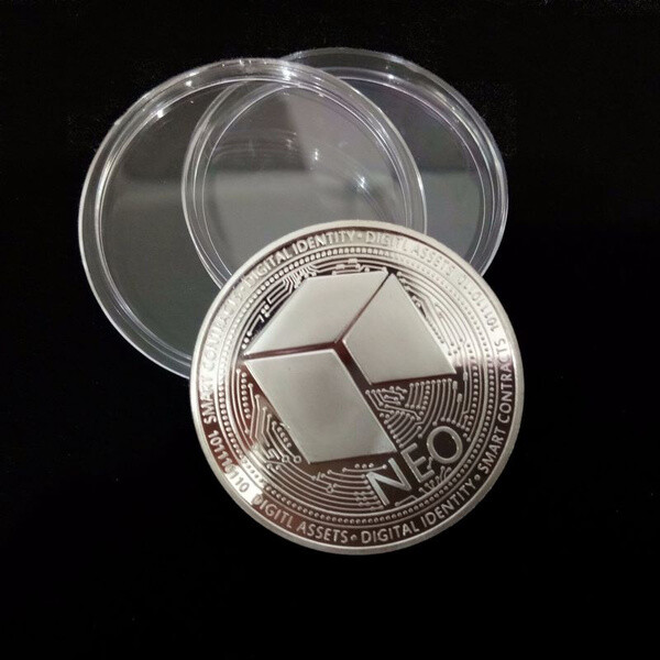 10x Coins Neo Iron Plated Collectible Crypto Coin in plastic case