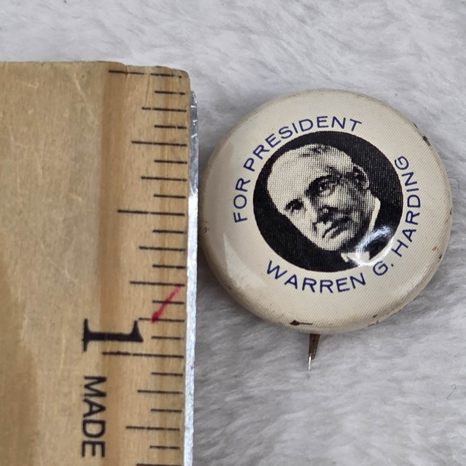 Vintage 1972 Reproduction Warren G Harding For President Campaign Pin Button
