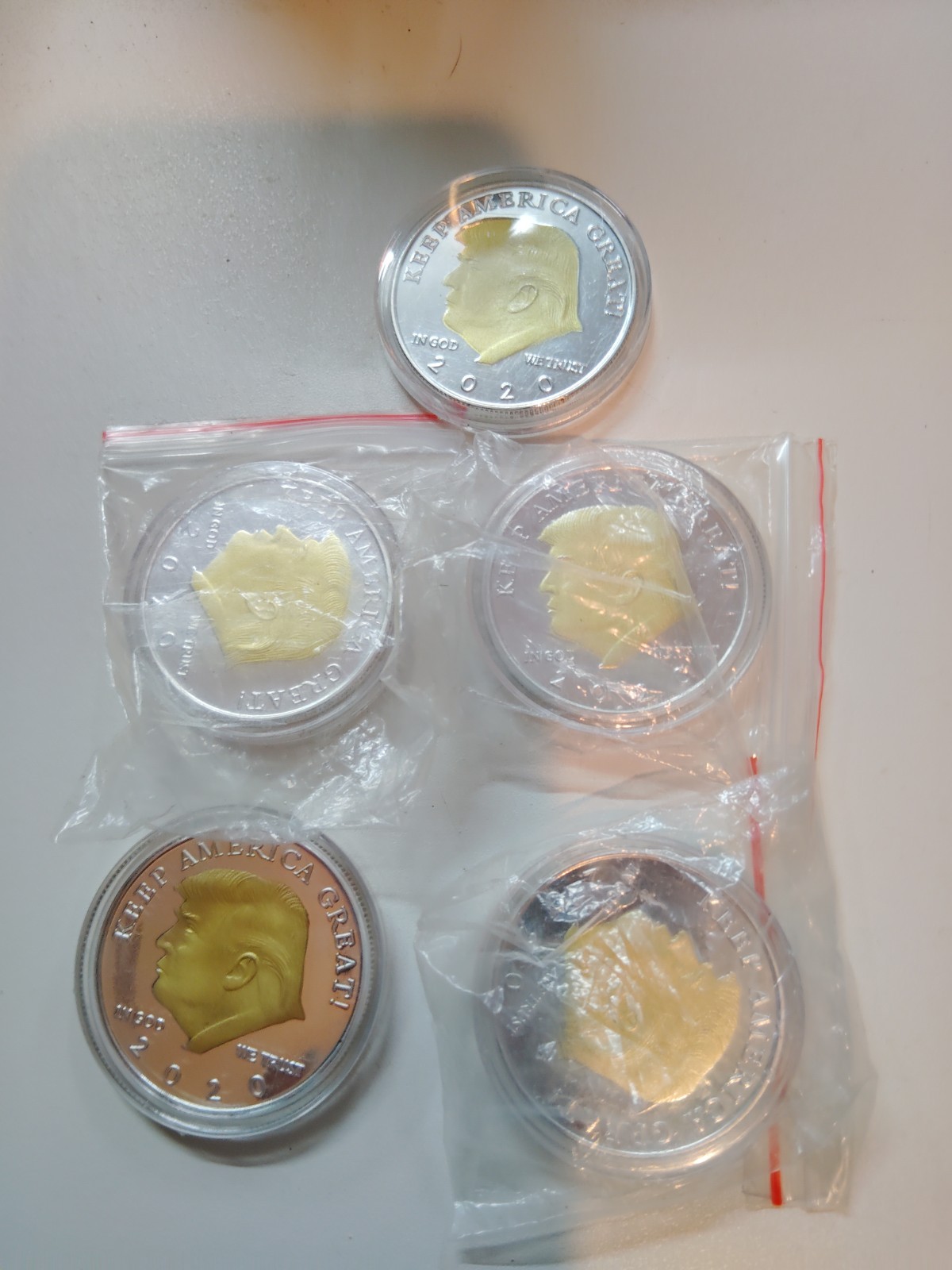 2024 Donald Trump Silver President Seal Liberty Challenge Coin MAGA 5 Pcs