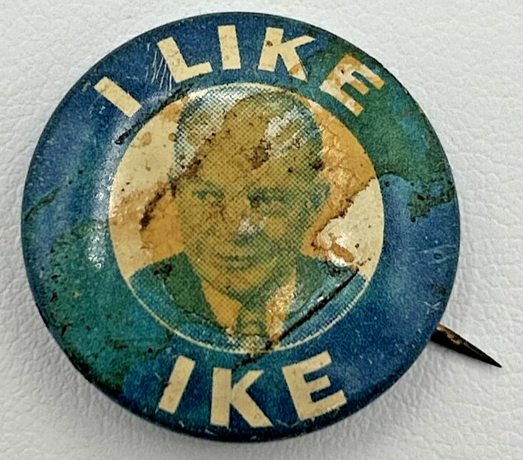1950’s I Like Ike Photo 1″ Political Pinback Button SKU PB91-1