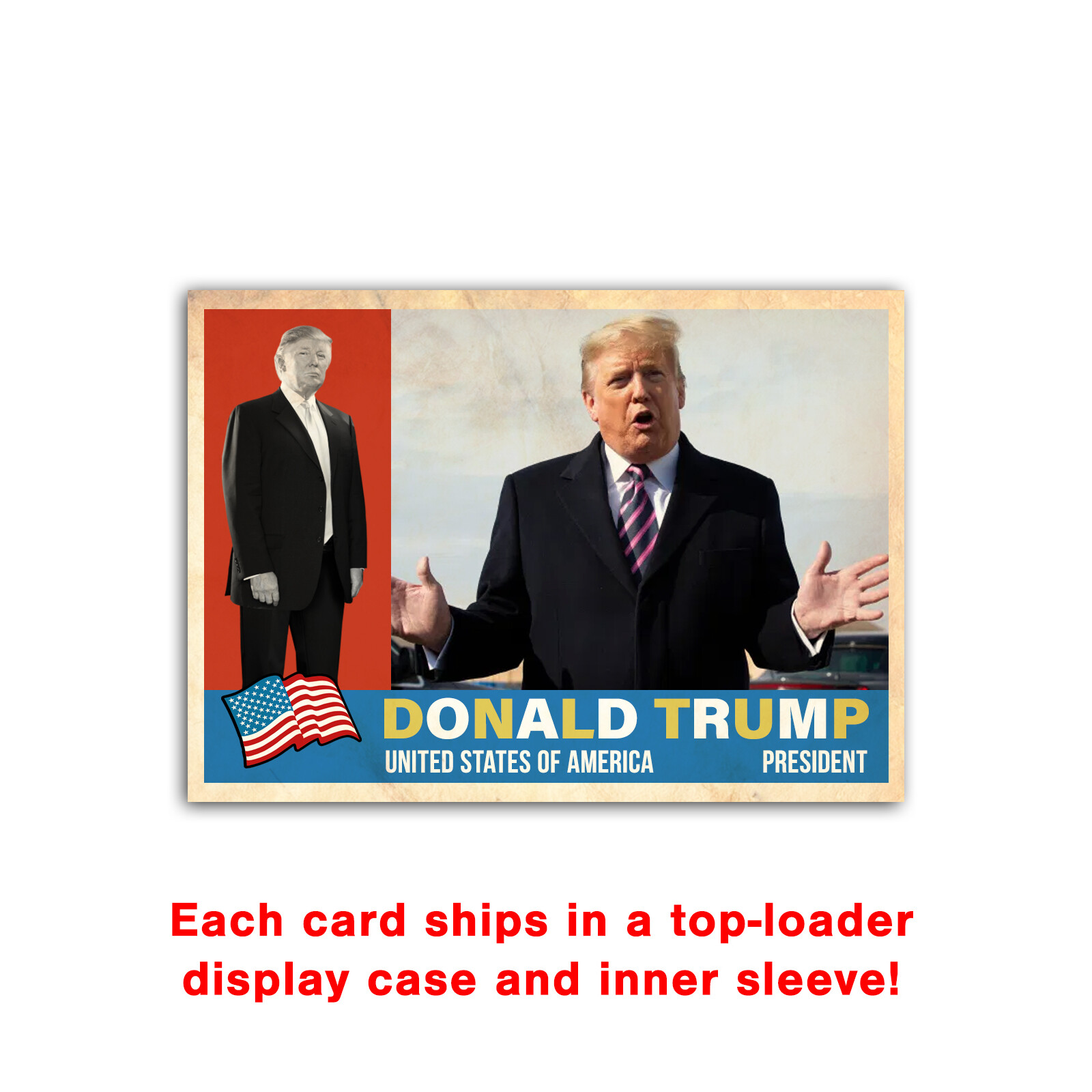 Donald Trump Novelty Custom 1960 Style Presidential Trading Card MAGA GOP
