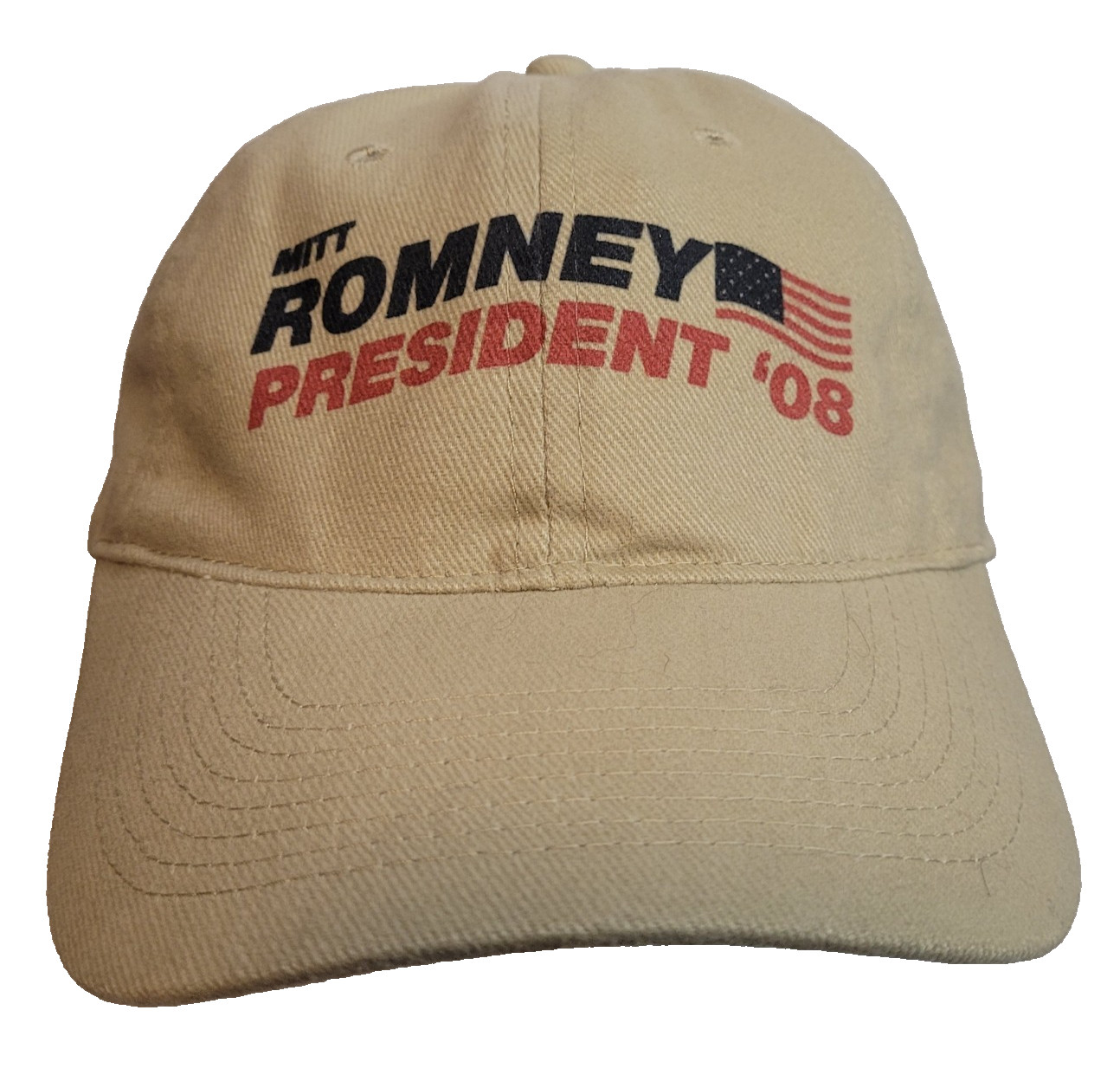 RARE – Mitt Romney President 08 Beige Cap “OTTO” (One size fits all) 100% Cotton