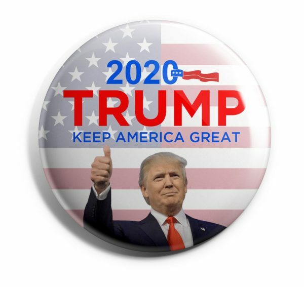 Trump 2020 Set of 6 Red, White & Blue Campaign Buttons – 2.25 inches