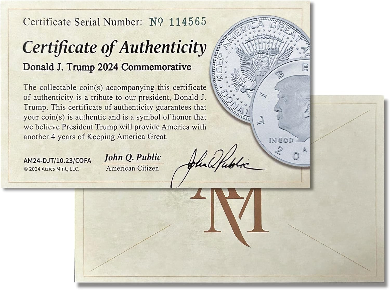 Donald Trump Silver Coin 2024 with Certificate of Authenticity, President Coin,