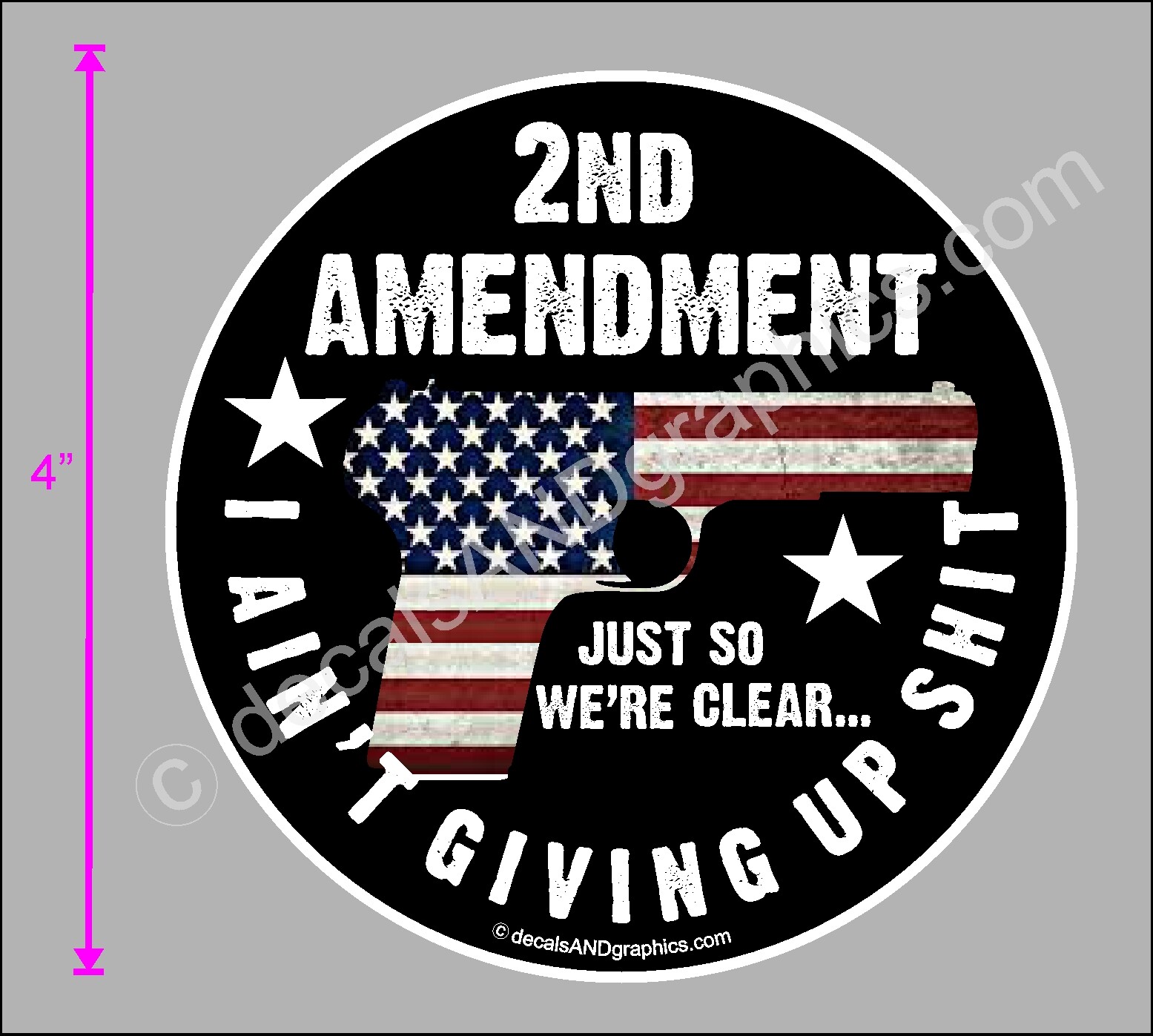TRUMP 2ND AMENDMENT I AIN’T GIVING UP MAGA DECAL BUMPER STICKER POLITICAL