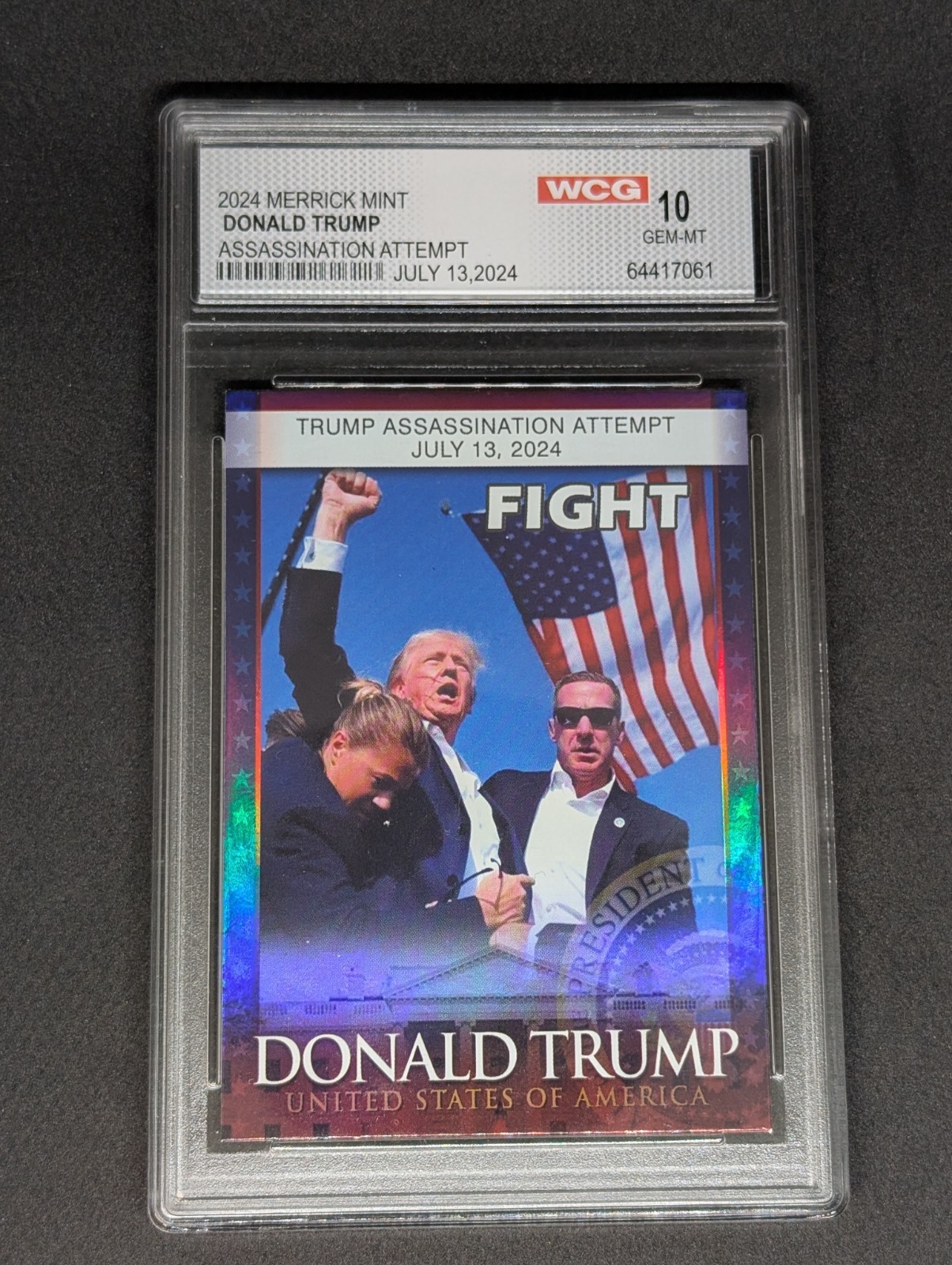 Donald Trump 2024 Assassination Attempt WCG Gem Mint 10