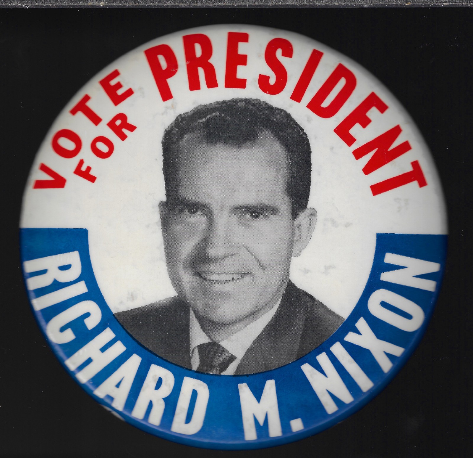 1960 6 Inch Easel Back Vote for President Richard M. Nixon Campaign Pin Not Mint