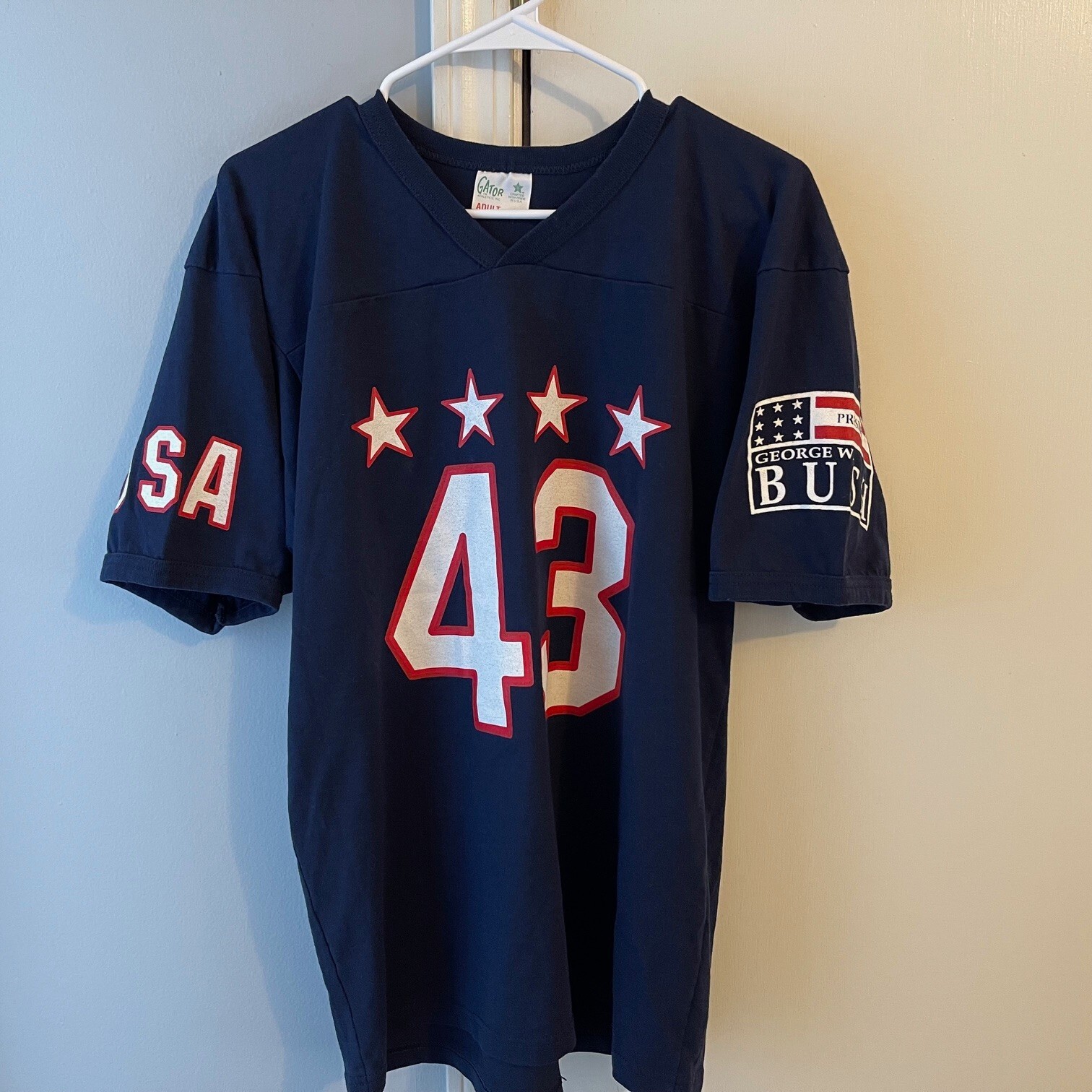 G. W. BUSH 43 Football Jersey Adult Large Red White & Blue Gator Athletics USA