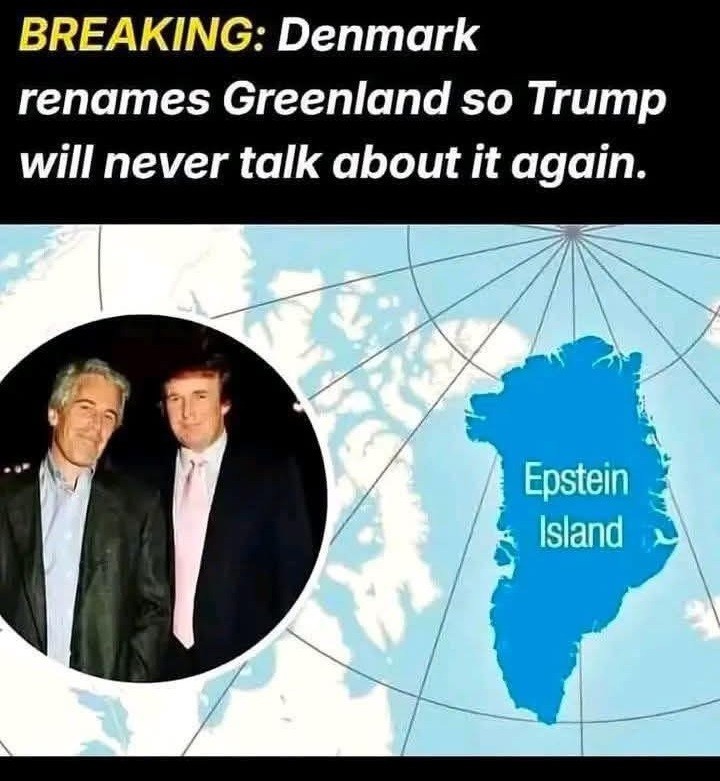 TRUMP GREENLAND EPSTEIN ISLAND NAME CHANGE FUNNY FRIDGE MAGNET 4.5″ X 4.25″