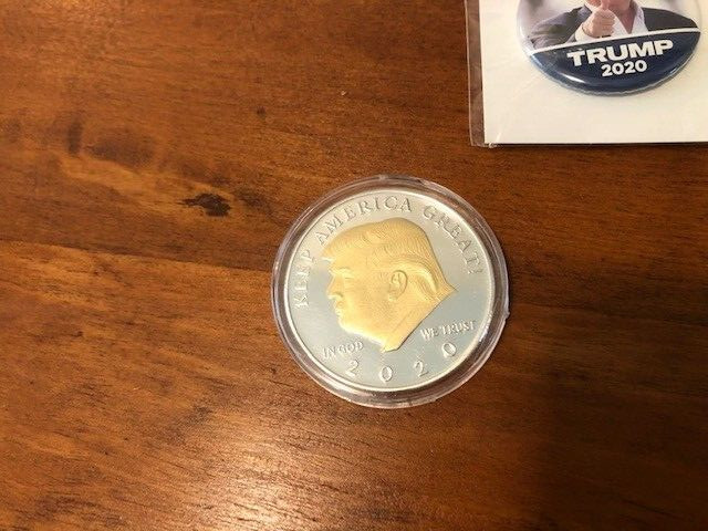 DONALD TRUMP 2020 SILVER GOLD Plated Rare Coin and OTHER STUFF!
