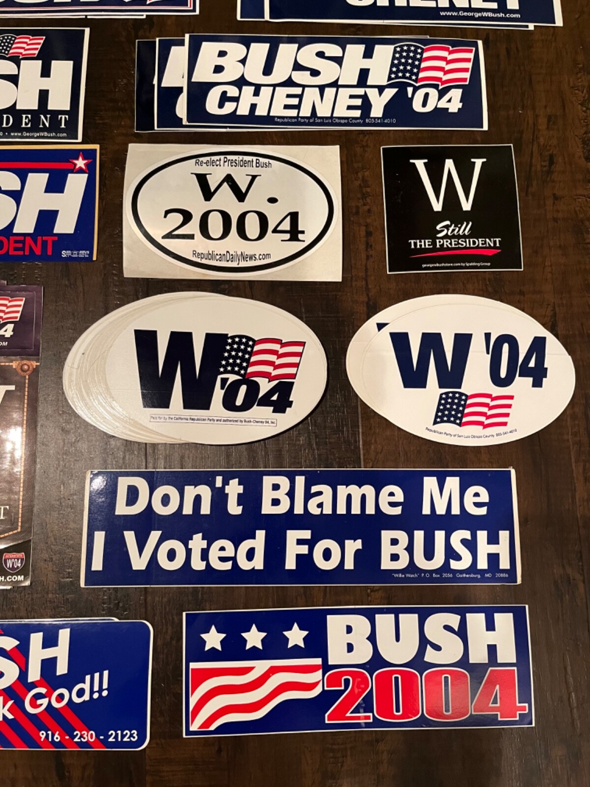 Vintage Lot of 64 2000 2004 George W. Bush Dick Cheney Bumper Stickers Decals