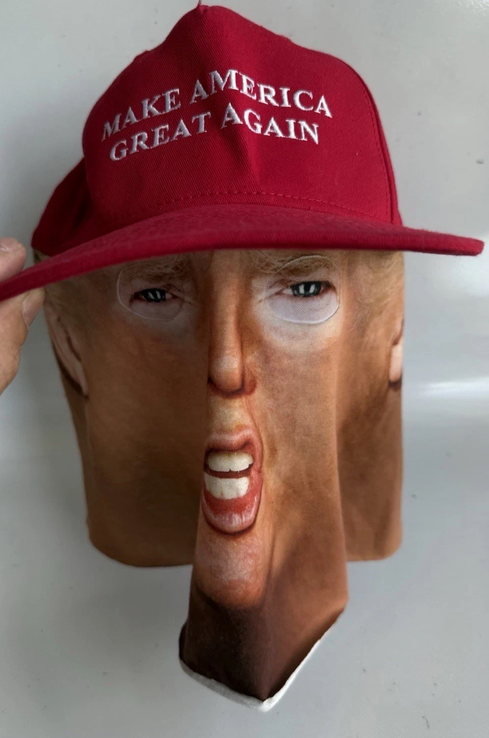 Trump MAGA Hat With Trump Face Mask Make America Great Again