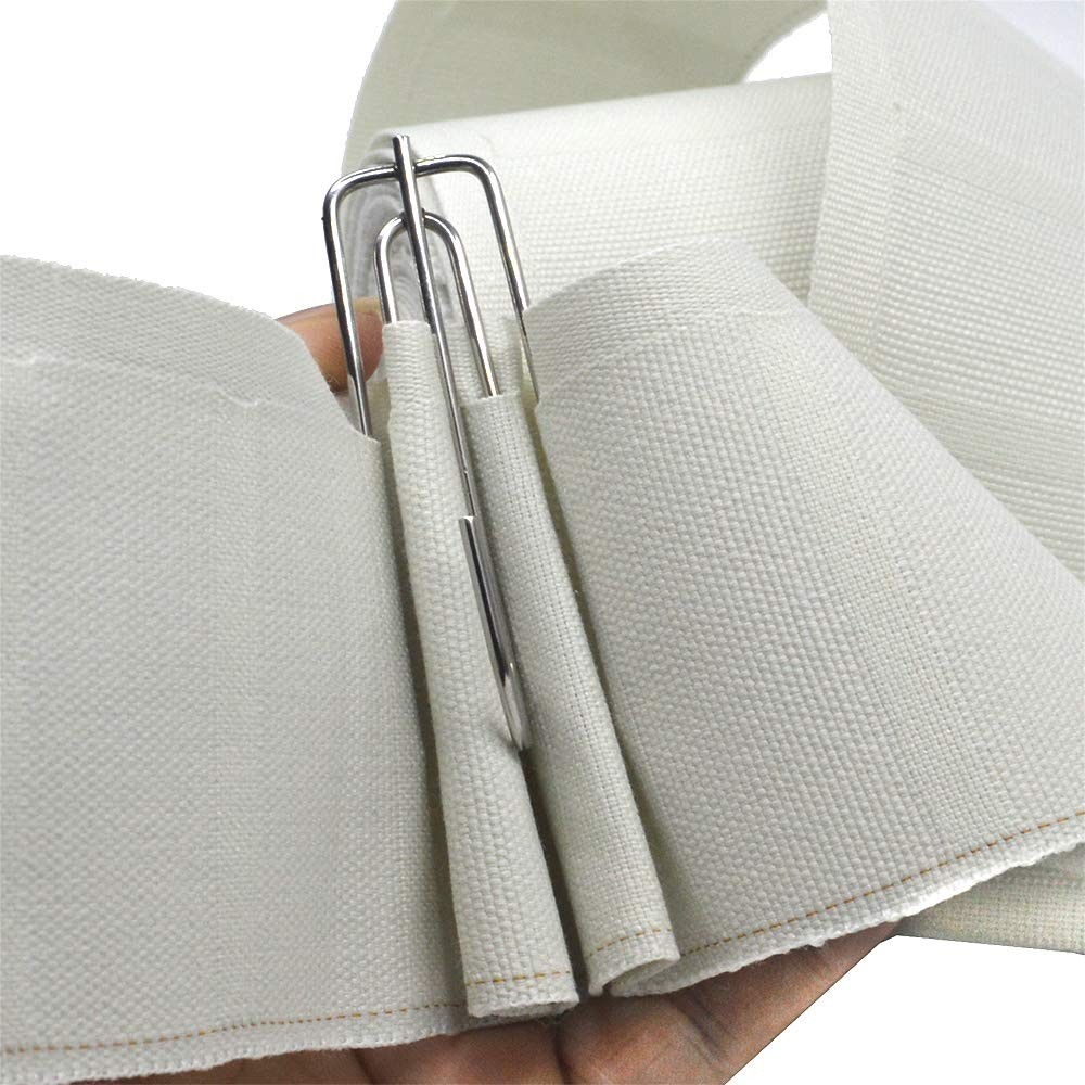 Pleat Tape Cotton 3 inch Curtain Heading Deep Pinch Pleat White Tape for Curt…