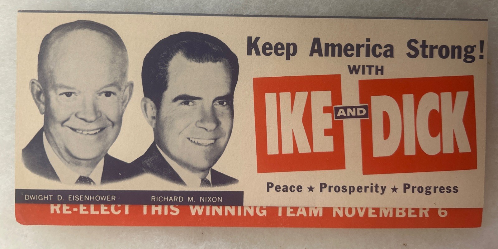 Keep America Strong IKE and DICK political pamphlet Eisenhower Nixon
