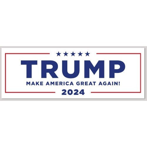 New Logo Donald J Trump President 2024 8.5×3 Inch Bumper Sticker Decal